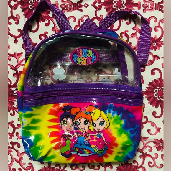Lisa Frank Handbags - Lisa Frank Y2K vintage clear rainbow tie dye backpack bag 90’s